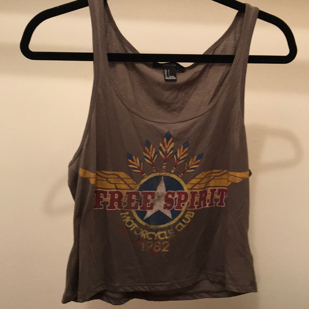 Women’s light brown “Free Spirit” crop top